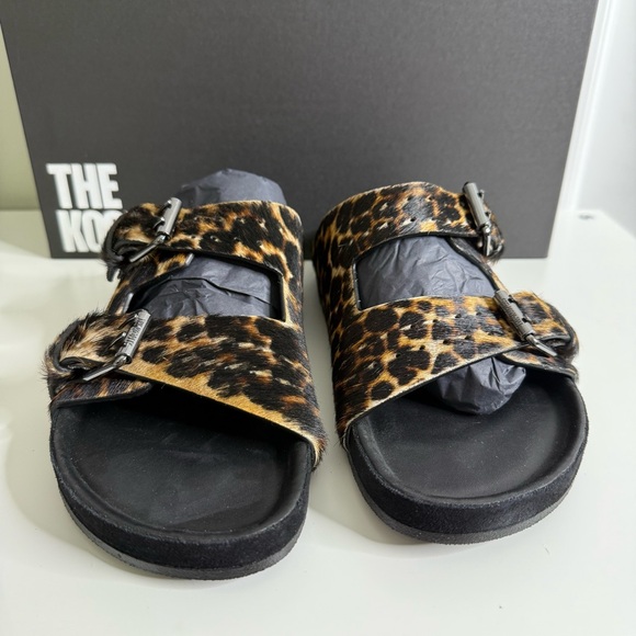 The Kooples - Leopard Print Women's Buckle Slide Sandals - NWB sz 37 - Picture 8 of 14